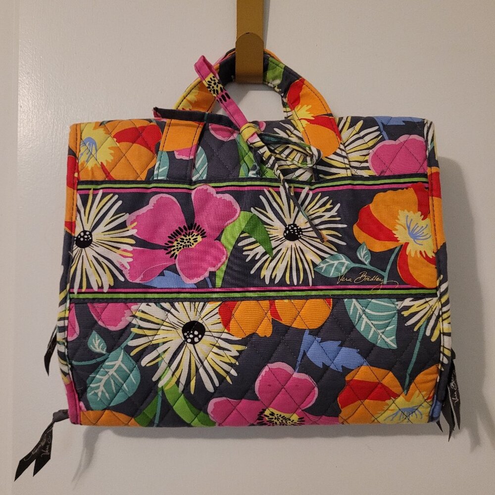 Vera Bradley Trifold Travel Organizer Toiletry Makeup Hanging Bag Jazzy Blooms